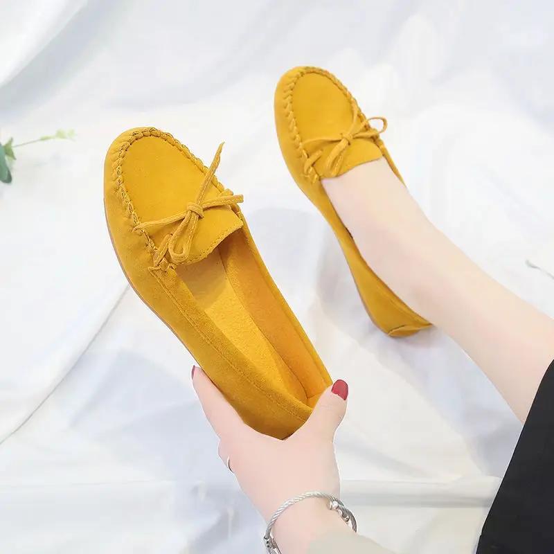 Fashion Fashion Women Shoes Slip On Loafers for Ballet Flats Women Suede Casual Sneakers Zapatos Mujer Flat Shoes for Mom Shoes Autumn