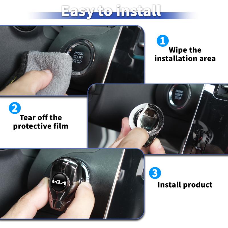Car One-Touch Start Cover Ignition Switch Button Protector Case Interior For KIA Sportage Rio Ceed Niro Soul Stonic Picanto