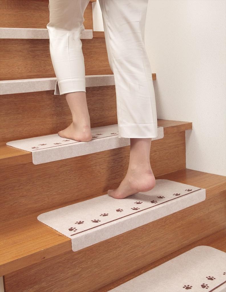 Thanko Stair Stays in Made in Cat Okudake 55 x 21 cm 55 x 4 15 pieces KD-57 Mat, place, Washable, Japan, Foldable, Cat, Suction, (Folded cm), KD-57