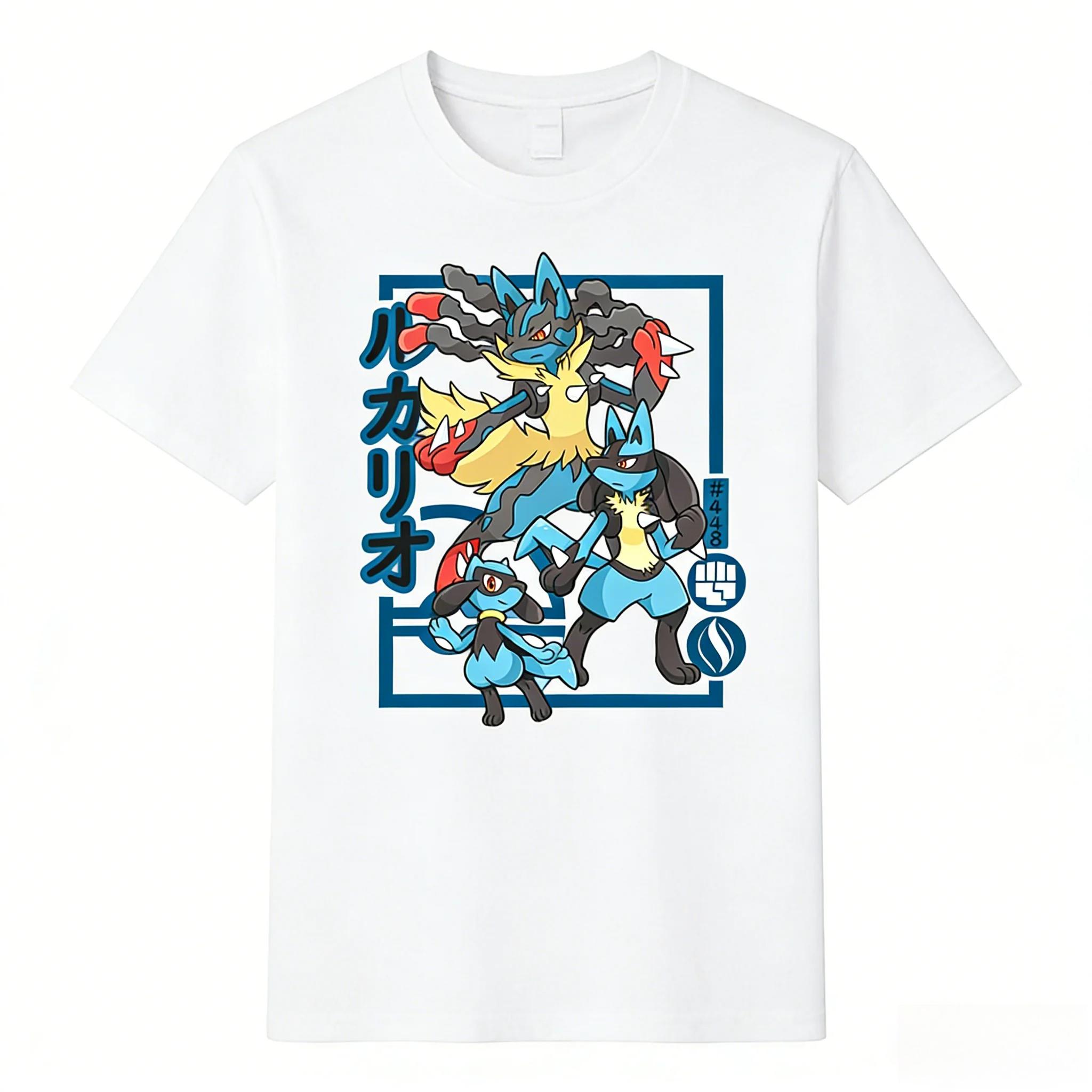 

Pokémon Froakie Evolution Printed Pure Cotton Tshirt for Men and Women SpringSummer New Collection Fashion Short Sleeved Shirt S