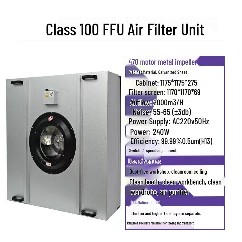 Class 100 Cleanroom FFU Fan Unit with Air Purifier Filter