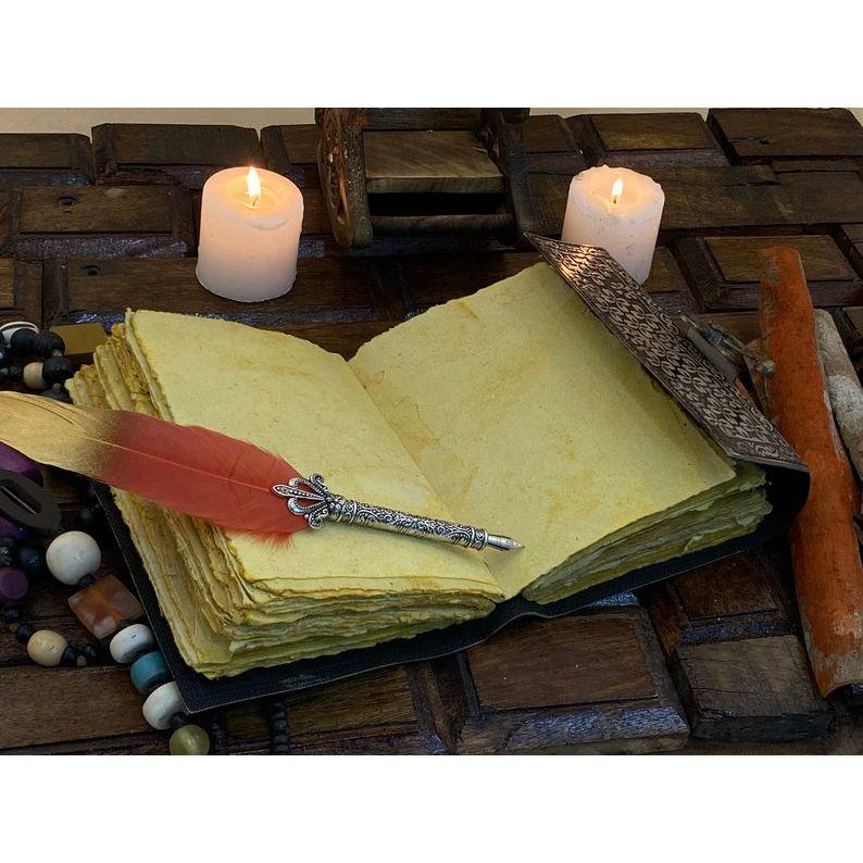 Triple Moon Goddess Vintage leather Journal blank spell Book of shadows Grimoire journal witchcraft supplies Wiccan journal
