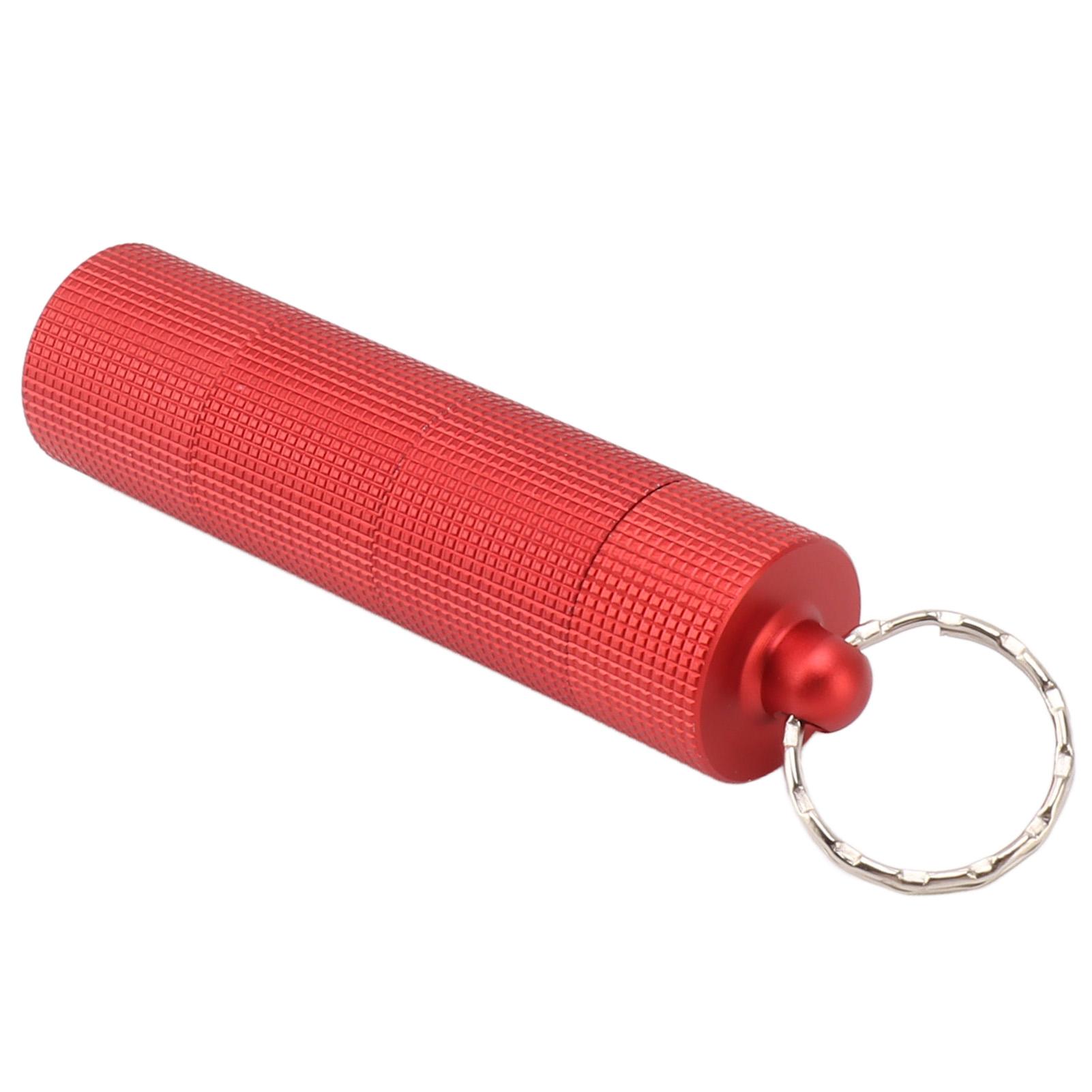 

Keychain Medicine Holder Case 3 Compartment Waterproof Metal Travel Tablet Capsule Holder for Outdoor