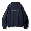 Baken Semi-Crop Balloon Fit Half Zip-Up Sweatshirt Bk5690_Navy