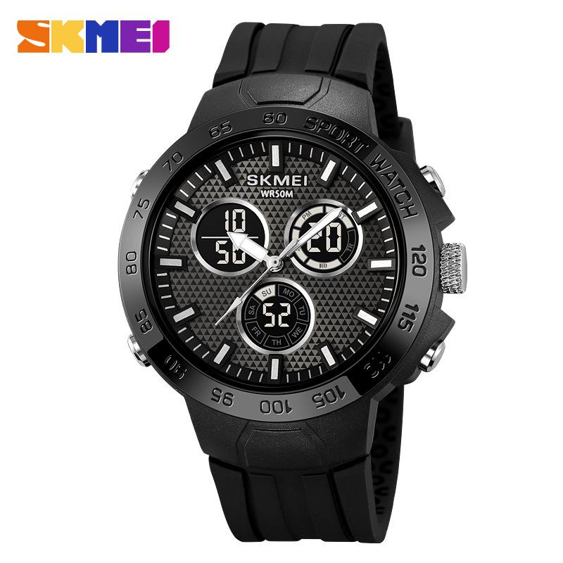 Double display waterproof electronic watch multi-function sports chronograph versatile men's quartz watch