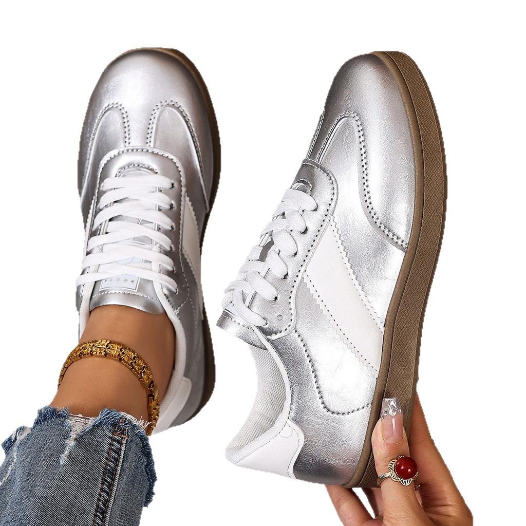 Fashion New Fashionable and Casual Flat Shoes, Versatile for Sports, Ins Sports Sneakers, German Training White Sneakers for Women