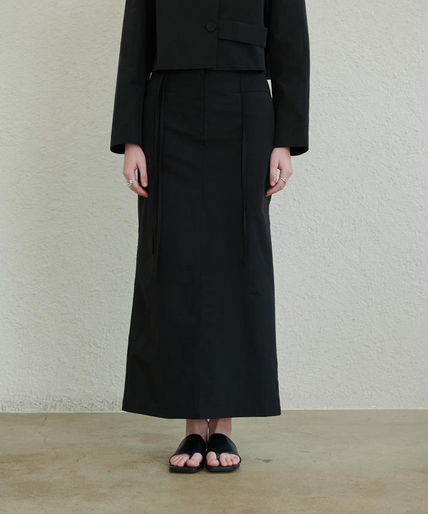Eonmyuteu Belt Loop String Pencil Skirt(Black)