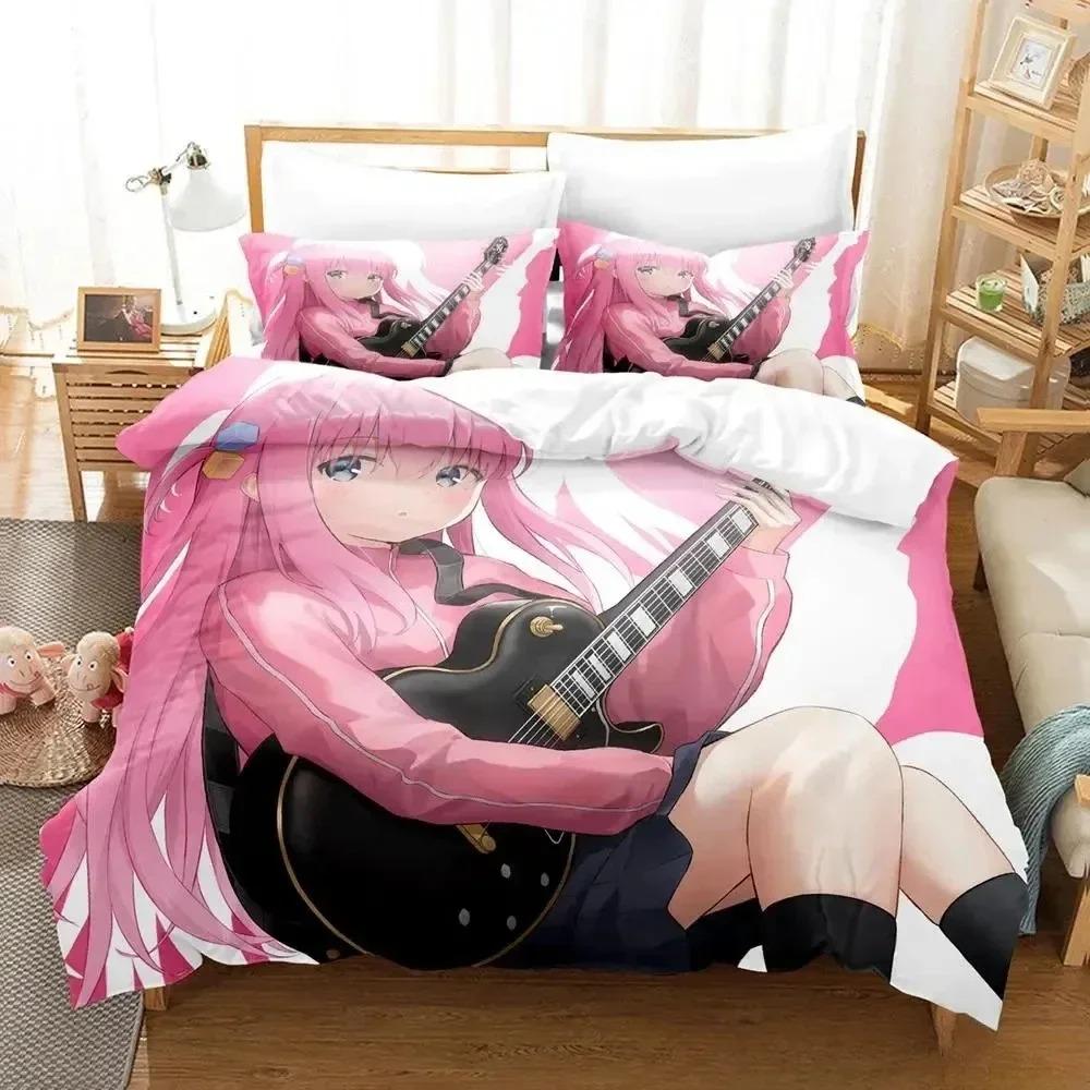 New Gotou Hitori Bedding Set Single Twin Full Queen King Size Bed Set Adult Kid Bedroom Duvet Cover Sets Anime Parure De Lit Bed