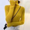Women Pullover Turtleneck Sweater Autumn 2023 Long Sleeve Elastic Korean Simple Basic Jumper Solid Color Tops 16675