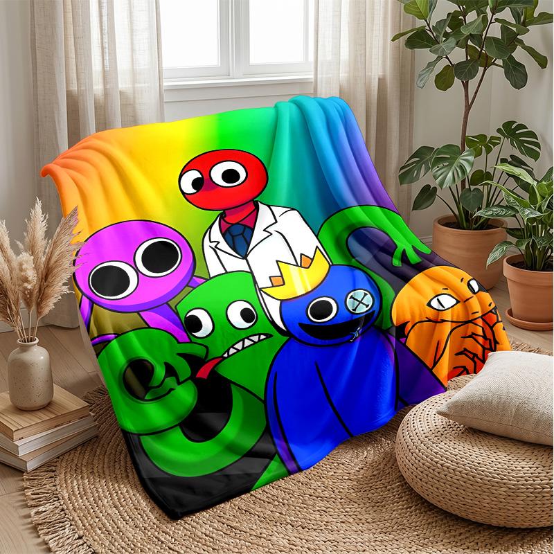 Rainbow friendsPrinted Flannel Blanket Cozy Skin-Friendly Warm Throw for Couch Bed Indoor Daily Use