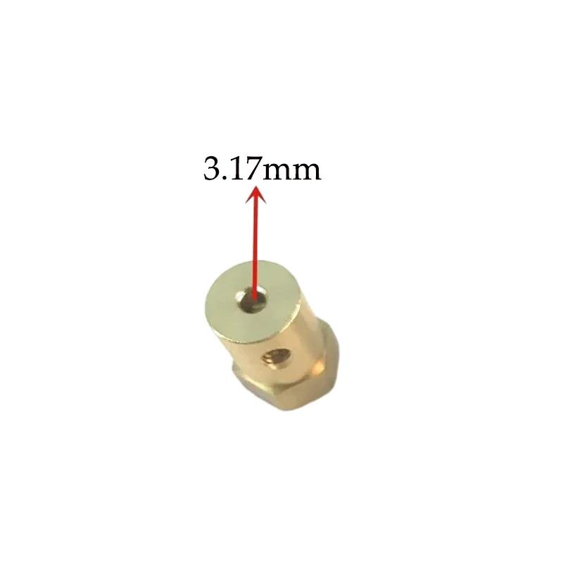 10pcs/lot 2mm 3mm 3.17mm 4mm 5mm 6mm 7mm 8mm Brass Hexagon Coupling Shaft Motor Flexible Coupling Trolley Tire Connector