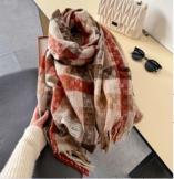 Retro plaid Japanese and Korean atmosphere plaid scarf women's plaid series contrasting color warm shawl student scarf