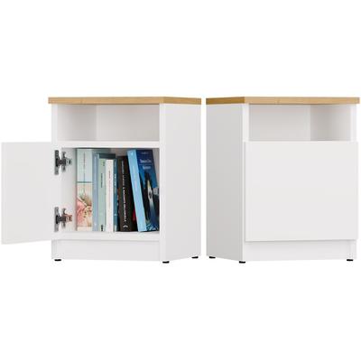 Szafka Nocna Galax 30 1D Biel Artisan Komoda 1 Drzwi Stolik Nocny Sypialnia