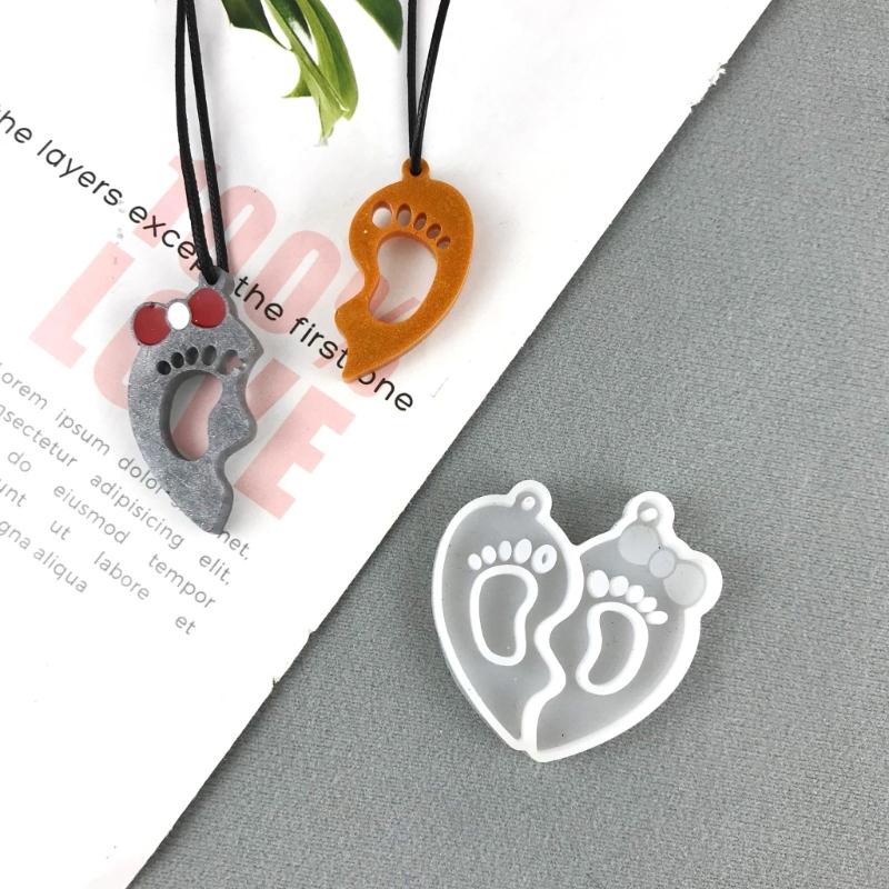 Foot Silicone Resin Mold,Foot Epoxy Resin Casting Mold for DIY Crafts Car Pendant Jewelry Making Keychain Silicone Mold