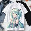 Anime Fashion Cartoon Characters Casual MIKU Tshirt Summer Round Neck Womens Tops Pattern Tshirt Unisexs Shirts Women Tshirts