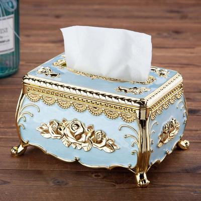 Organizador de escritorio de lujo estilo KTV para el hogar, soporte para pañuelos, decoración de mesa, servilletero, caja de pañuelos