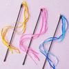 Cat Toy Colorful Tassel Cats Teaser Stick Rainbow Cloth Tassel Toys for Cats Teasing Self-hi Cat Toys Interactive Pet Supplies
