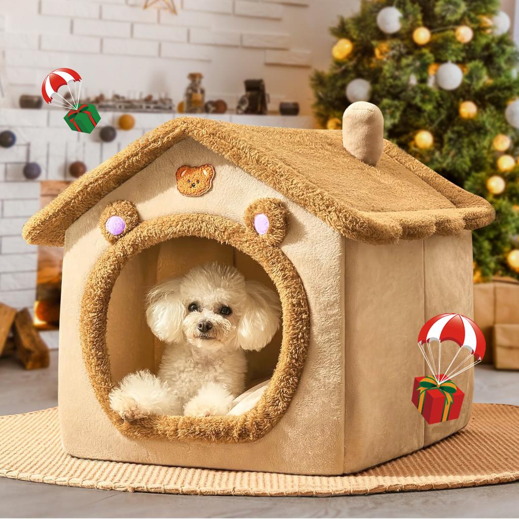 Pet Bed For Cats And Dogs - Cozy Indoor Pet Shelter With Soft Cushion, Stylish Design, Durable And Easy To Clean Winter
