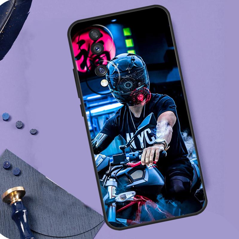 Neon Motorcycle Biker Case For Honor Magic 6 Pro Magic 5 Lite 50 70 90 Lite X6 X7 X8 X9 X6a X7a X8a X9a X8b X9b