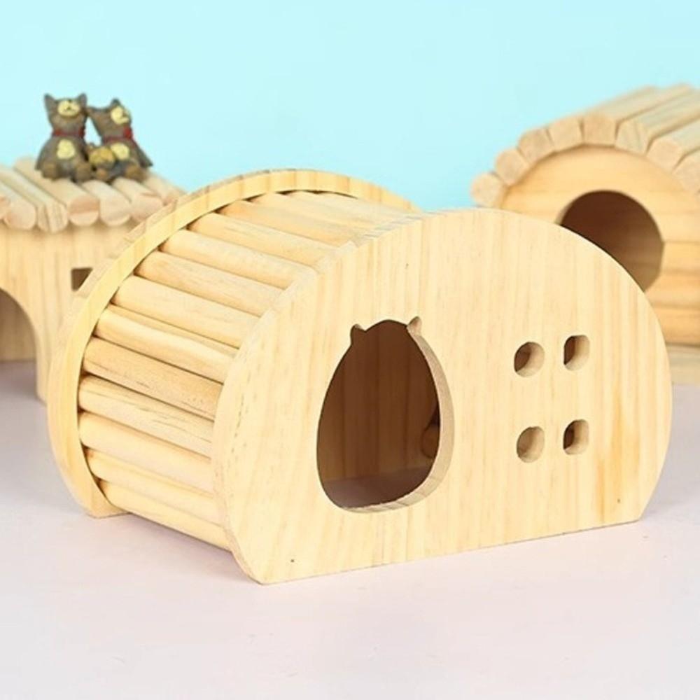 Natural Wood Hamster Hideaway Arch Design Small Pet Castle New Hamster House  for Small Pets