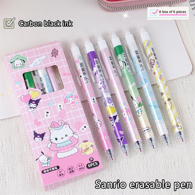 

6 шт. мультяшные стираемые гелевые ручки милые нажимные нейтральные ручки высококачественные ручки для письма прочные ручки для экзаменов канцелярские принадлежности для студентов подарки