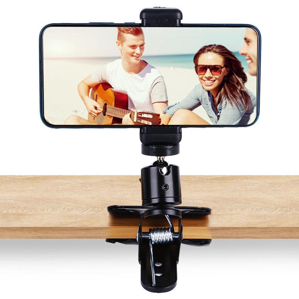 Guitar Head Clip Mobile Phone Holder 360° Rotating Live Broadcast Stand for Mobile Action Cameras Tripod Desktop Music Ukulele