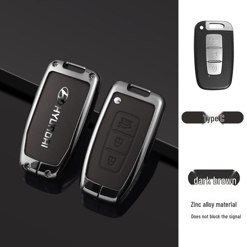 Key Cover Compatible with Beijing Hyundai Ix35, Elantra, Festa, Verna, Ix25, Santa Fe - Premium Men's Bag Case