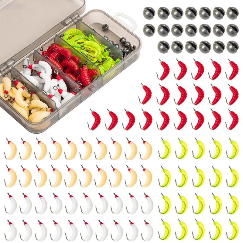 

100Pcs Fishing Lure Baits Fishing Worm for Bass Trout Fishing Artificial Worm Trout Worm Baits Fishing Accessory 1