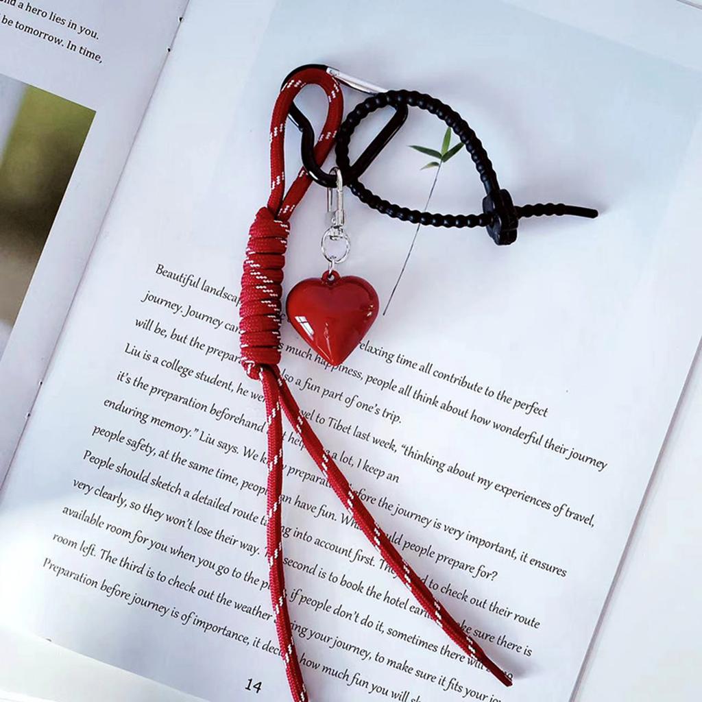 Lovely Heart Keychain Braided Rope Keyring Bag Charm Handbag Charm Bag Pendant Ornaments Car Keychain Decorations