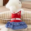 Cat Gown Soft Cat Bowknot Dress Shirt Collar Preppy Style Dog Shirt Dress Cute Creative Pet Summer Clothes Pet Party