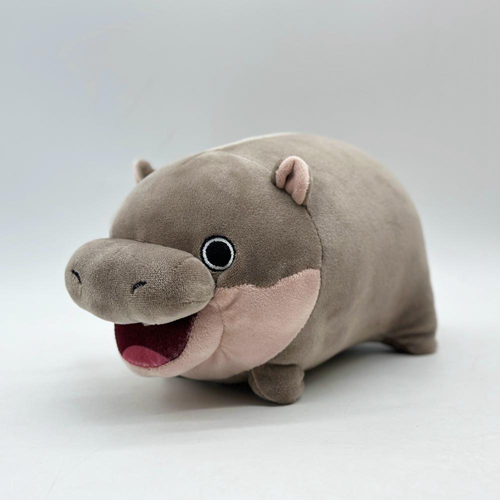 Moo Deng Pygmy Hippo 22CM Plush Doll Stuffed Toy Animal Hug Pillow Back Cushion Kids Toy Girl Boy Gift