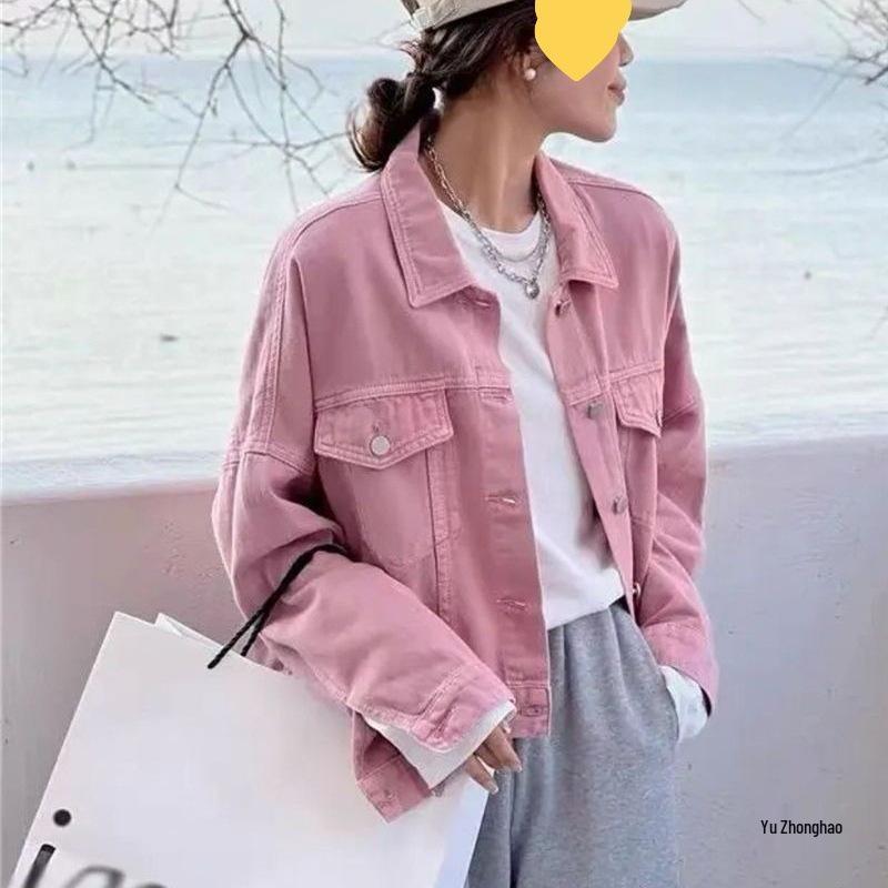 Damska Retro Jeansowa Kurtka Bawełniana - Jesień 2026 Styl Koreański