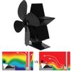 4 Blade Thermal Ht Powered Wood Stove Fan Fireplace Accessory for Ht Distribution