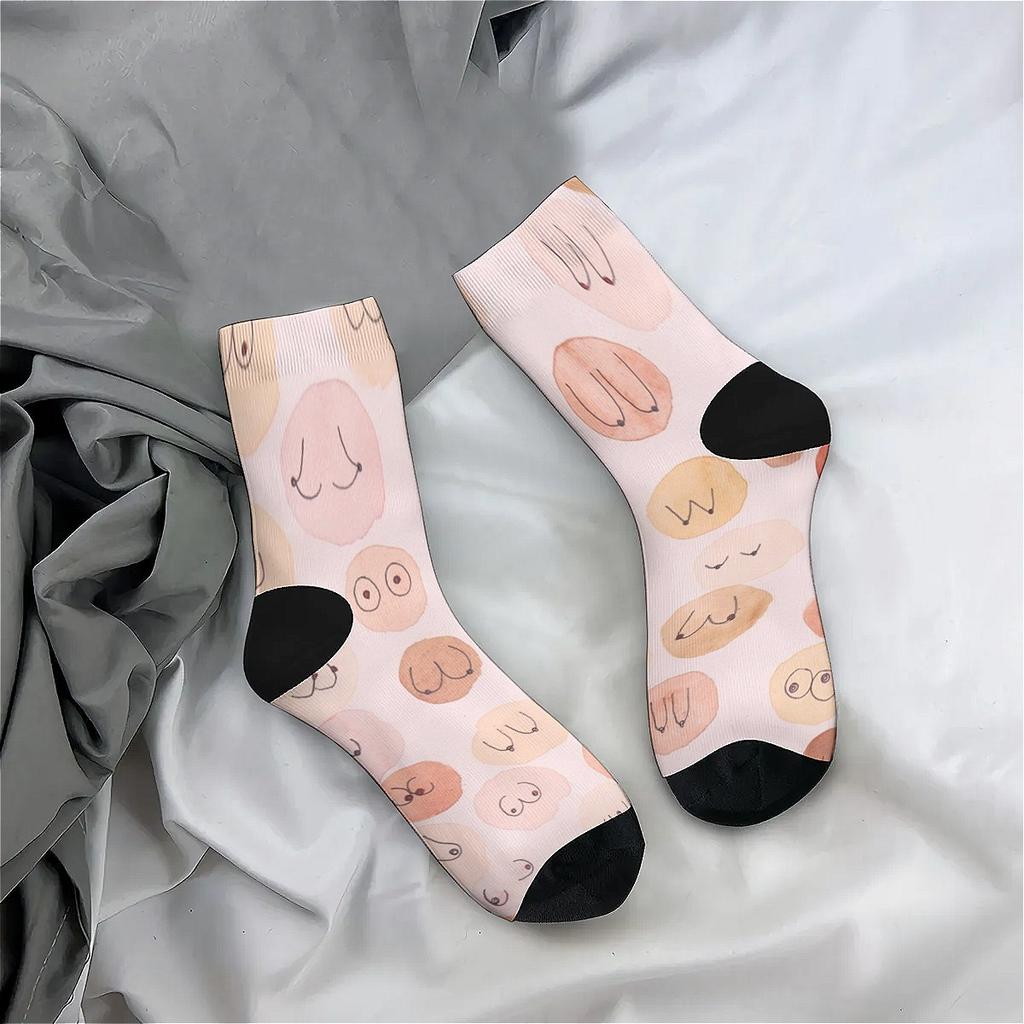 Novelty and interesting socks, fashionable and casual men's chest art print, the best partner for outdoor