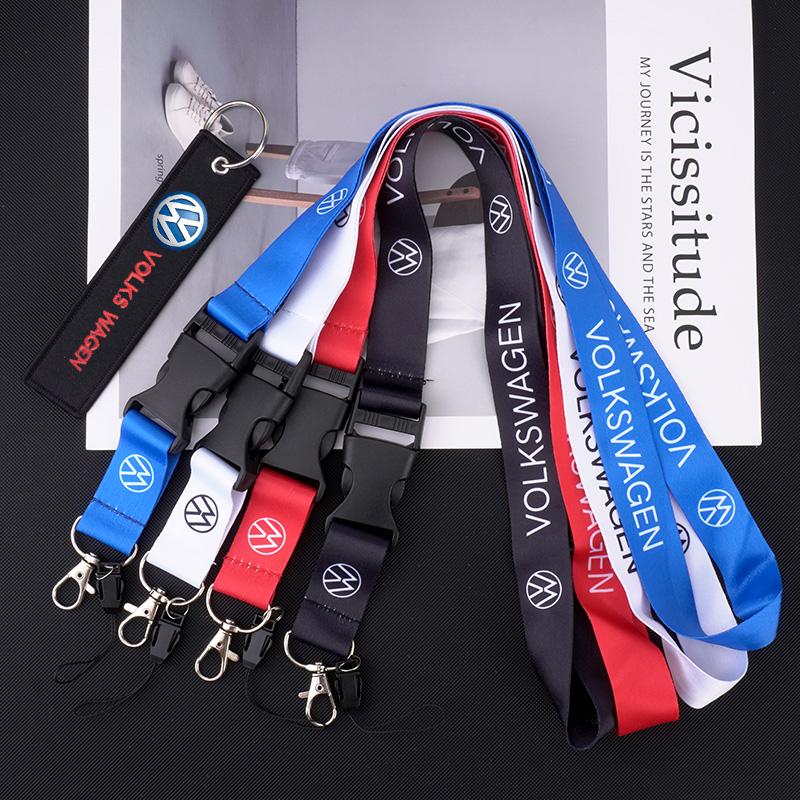 Car Lanyard Pass Work ID Mobile Neck Strap Keychain For VW Volkswagen Passat B5 B6 B7 B8 Polo Tiguan Golf Santana Touran GTI MK2 QQ8