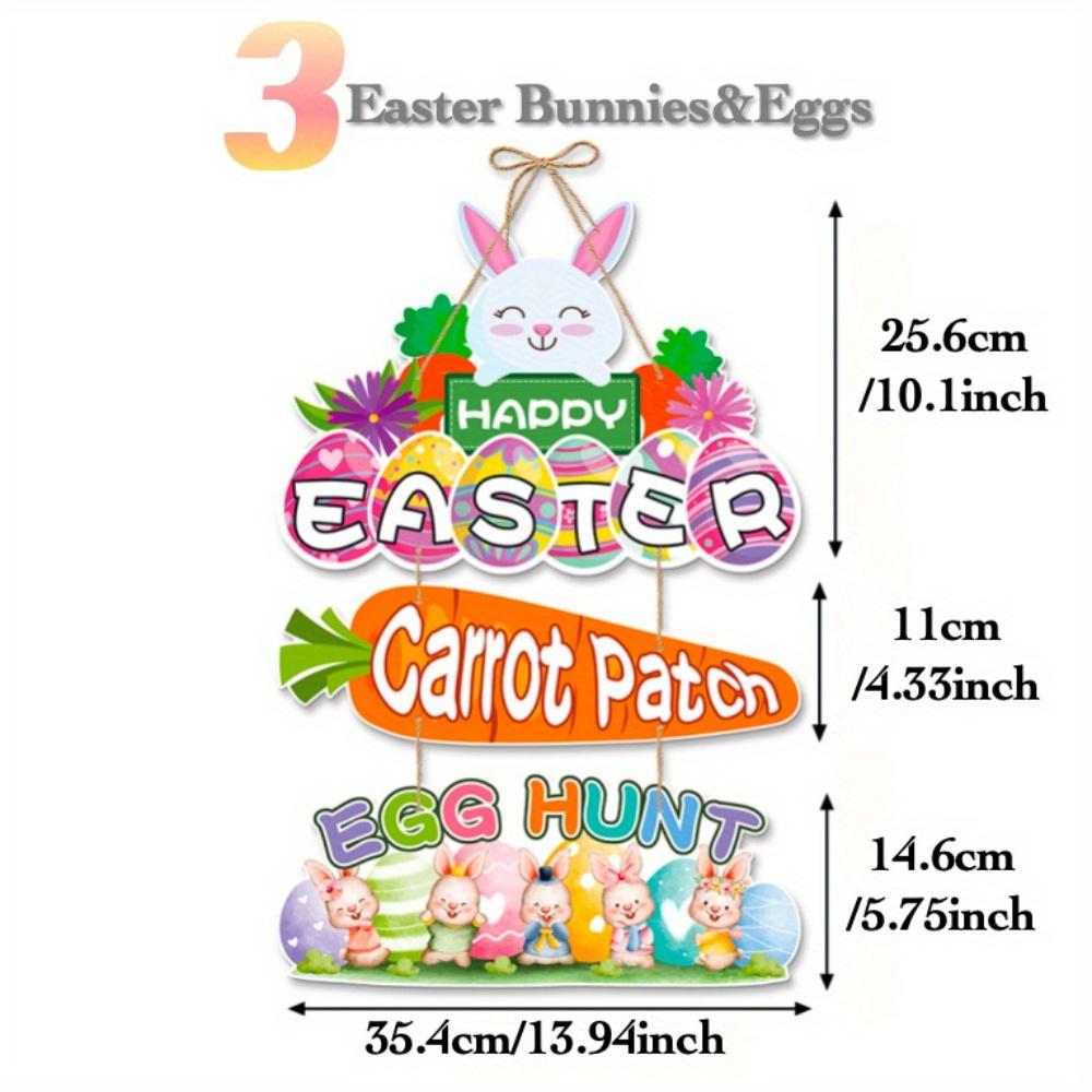 Easter DIY Hanging Ornament with Sting and Dispensing Glue, Easter Bunnies, Eggs and Carrot Elements, for Home Office Room Party