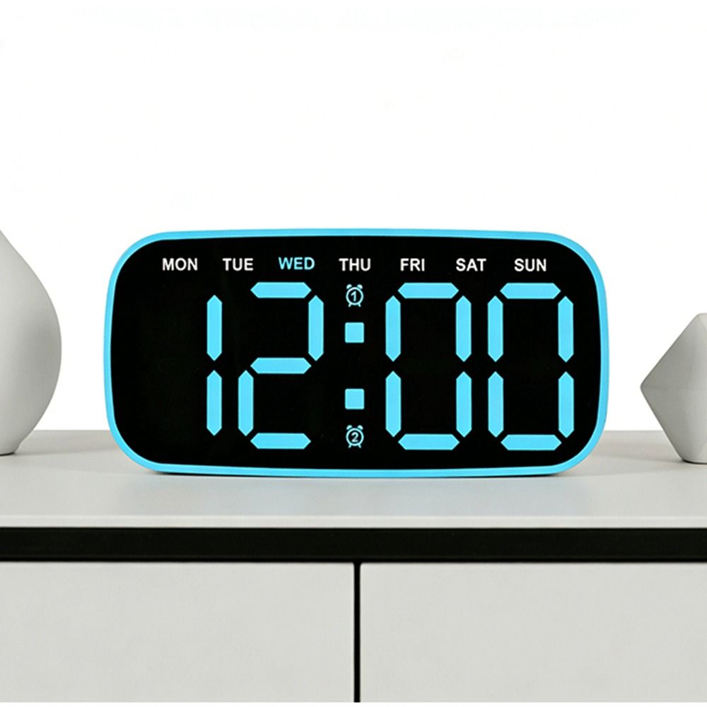 Ambient Light Digital Alarm Clock Temperature Display Electronic Wall Clock Living Room