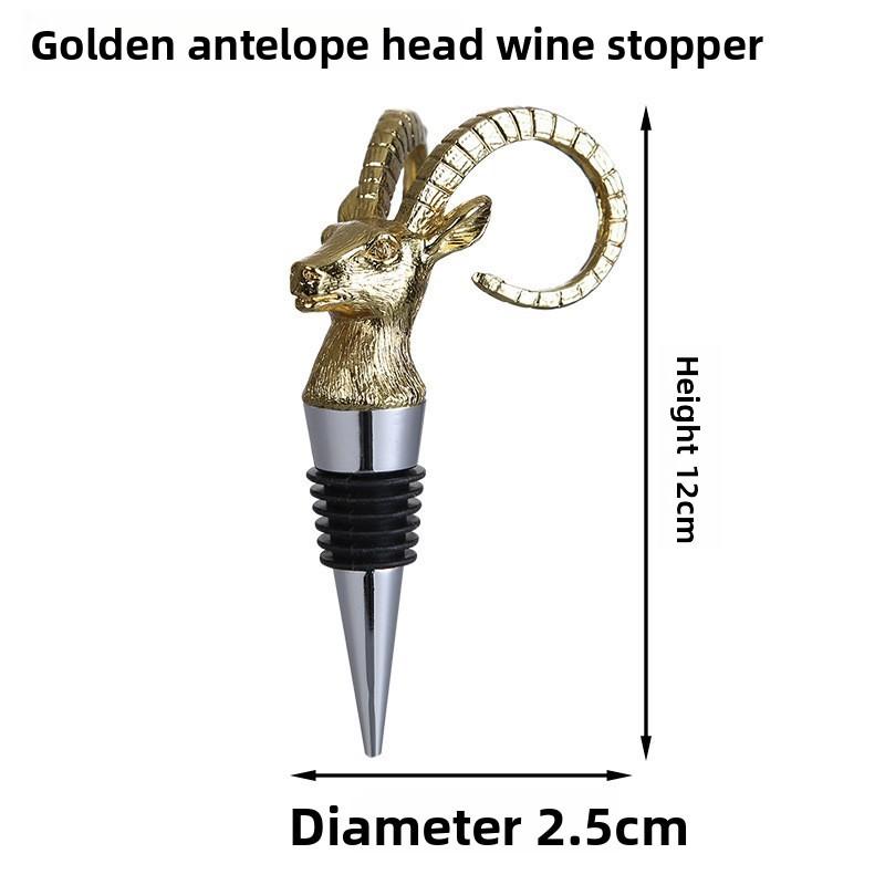 Deer Head Bottle Stopper Gold Seals Red Wine Sealer With Seal For Home Bar Decor