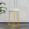 Sturdy Steel Frame Upholstered Round Stool - Soft, Simple Design for Dining or Kitchen Storage.