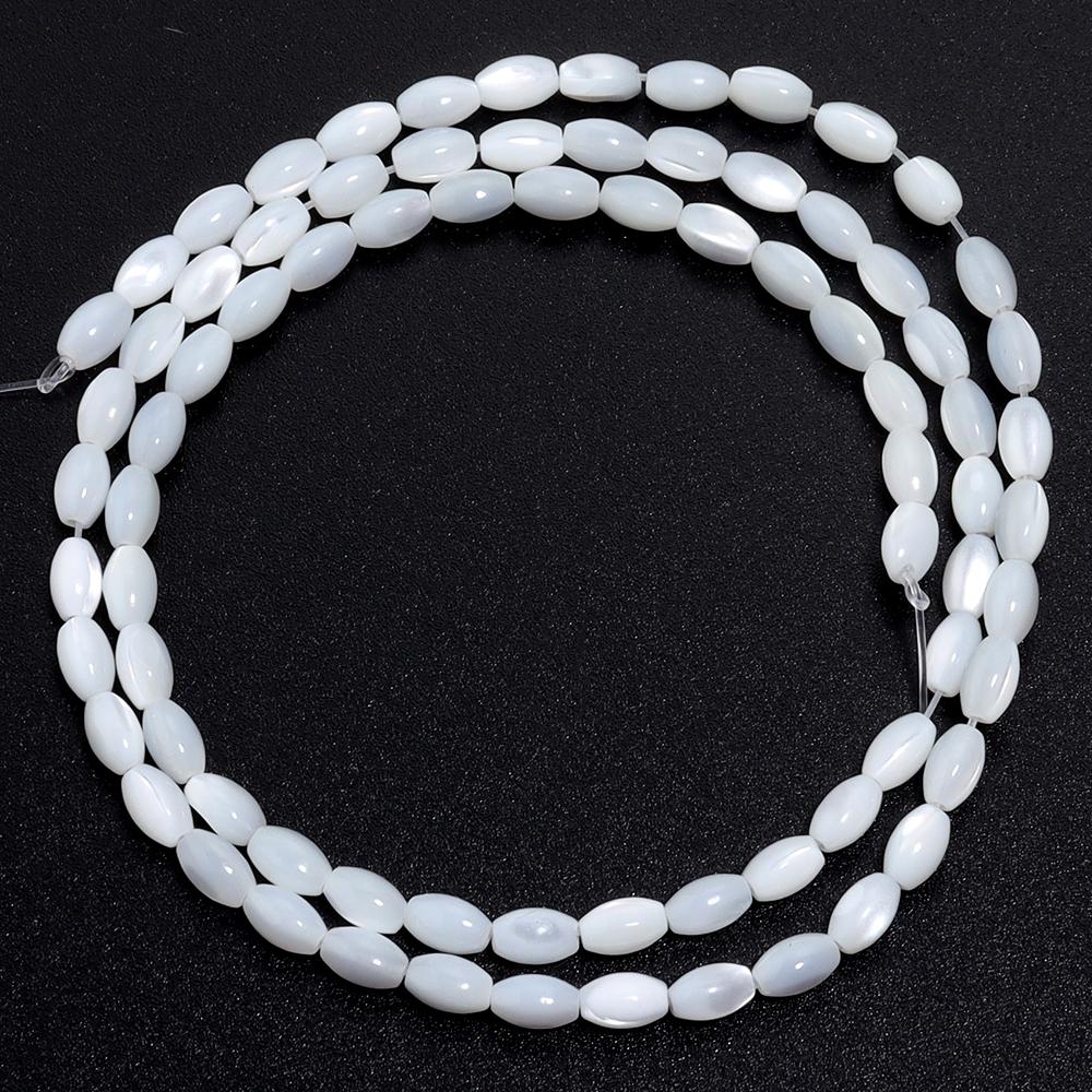 1 Strand Rice Shape Beads Natural Mother of Pearl Shell  Beads Loose Beads For Jewelry Making DIY Necklace Bracelet Accessories
