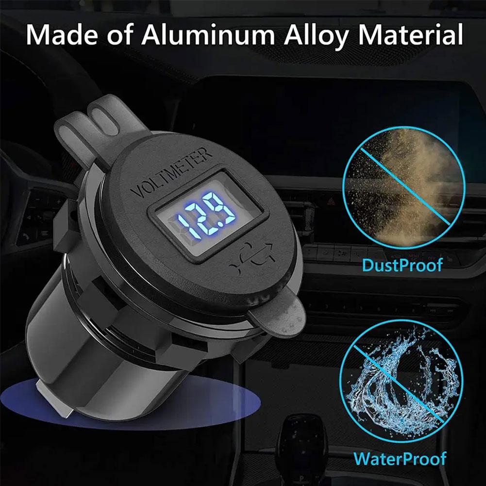 Car Motorcycle Charger Dual USB QCPD Fast Charger 12-24V QC3.0 Aluminum Alloy Charging Adapter For BMW R1200GS R1250GS F800GS