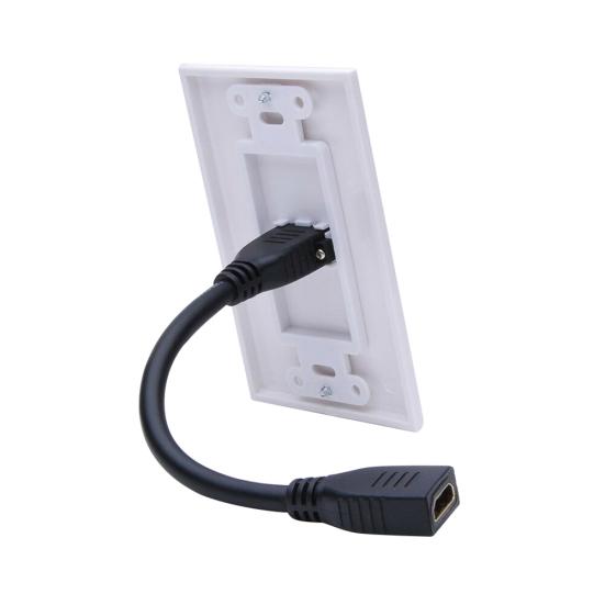 Single Female Port 4K HDMI-compatible Wall Mounted Plate Panel Cover Socket Outlet Extender