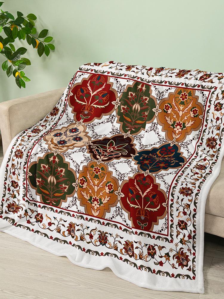 

Flannel Blanket Bohemian Court Blanket Crystal Fleece Blanket 120X90cm