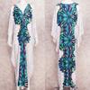 2022 Print Cover-ups Sexy Hand Weaving Deep V-neck Summer Beach Dress Tunic Kaftan Women Beachwear Swimsuit Cover Up Robe De Plage Q1289