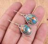 Solid 925 Sterling Silver Earrings Oyster Copper Turquoise Gemstone Earrings Boho Earrings Gift For Her