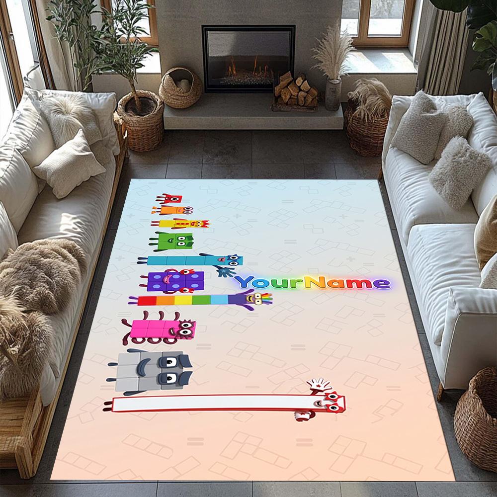 Numberblocks Customizable Name Floor Mat Design for Decorate room Kitchen Balcony Study room Antislip Carpet Office home decor