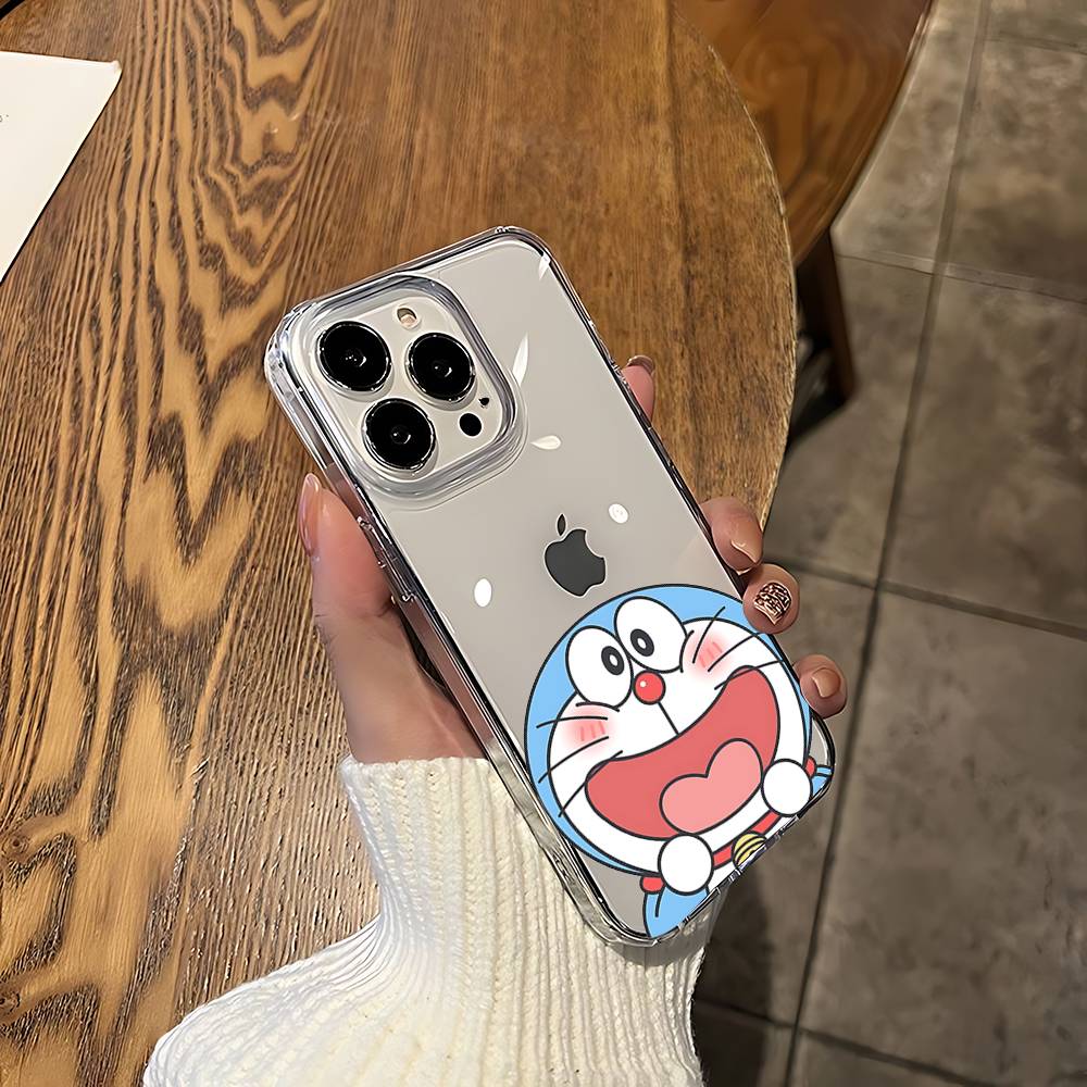 Anime Cute D-Doraemon-S Phone Case For IPhone 17 16 15 12 11 Pro Max 14 Plus 13 Mini Clear Cover Soft Funda