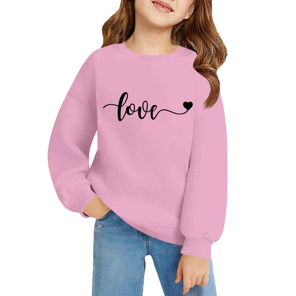 Kinder Langarm Lockerer Pullover Buchstabenaufdruck Rundhals Sweatshirt