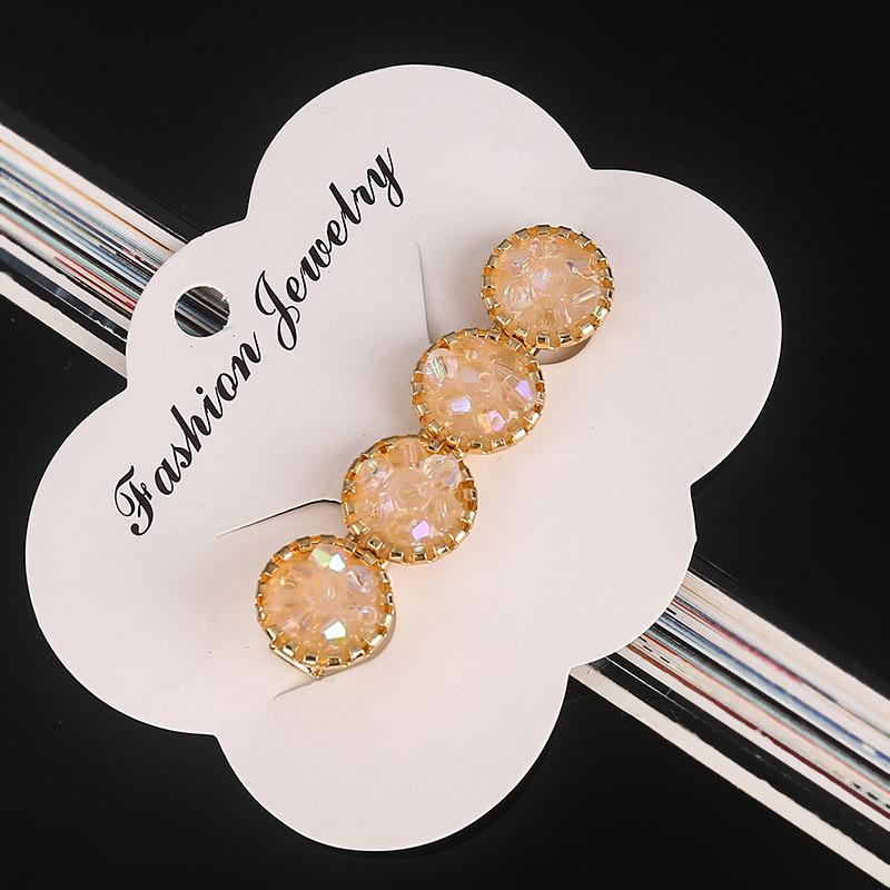 Fashion Korea Crystal Rhinestones Hair Clips Girls Hairclip Geometric Round Hair Clips for Women Hair Barrette Hair Accessories