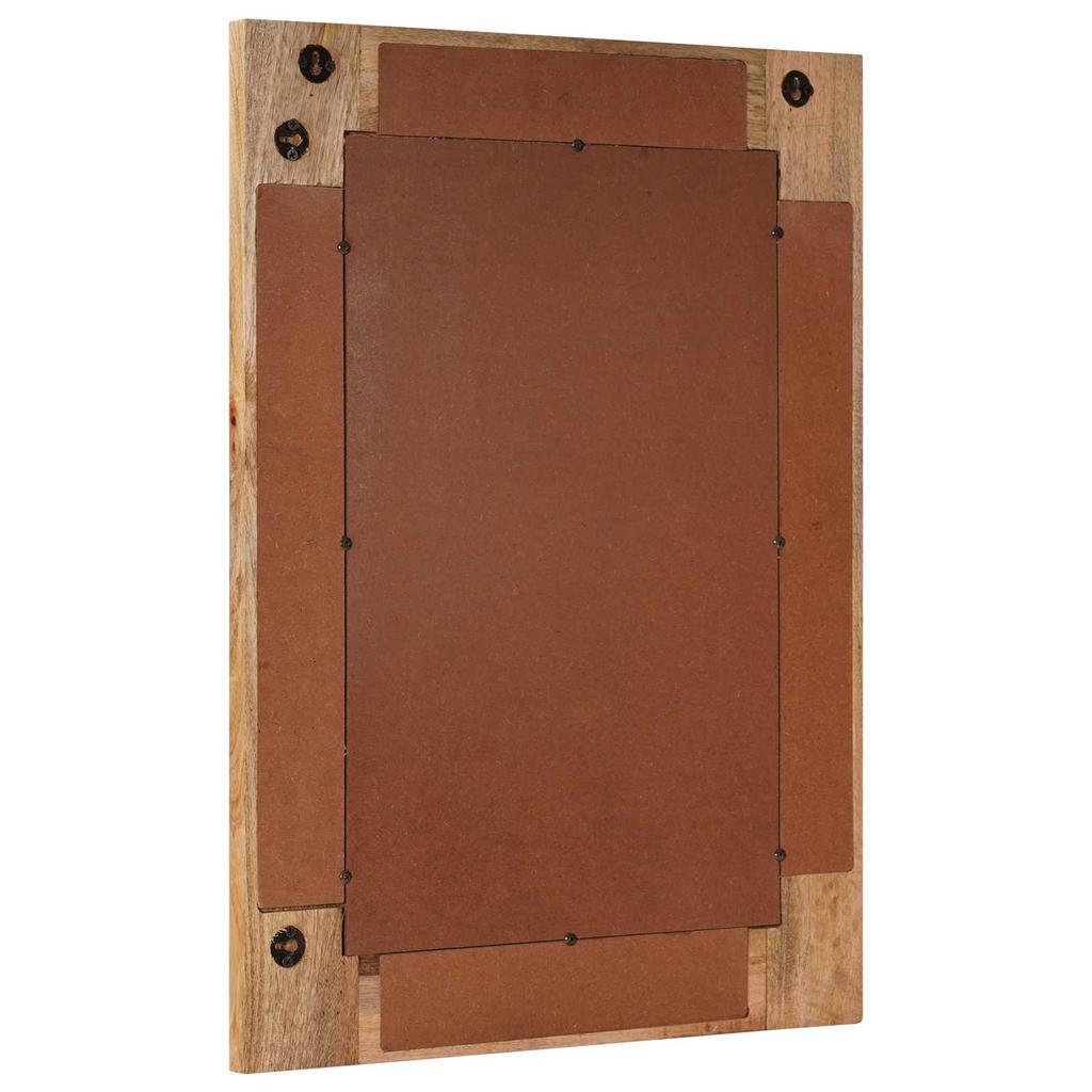 Bathroom Mirror Natural 50 x 70 x 3 cm Solid Mango Wood